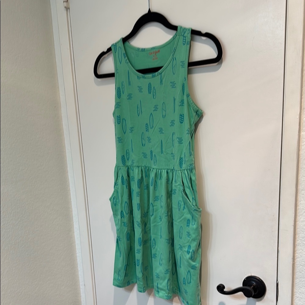 Cat & Jack Green Sleeveless Scoop Neck Sundress